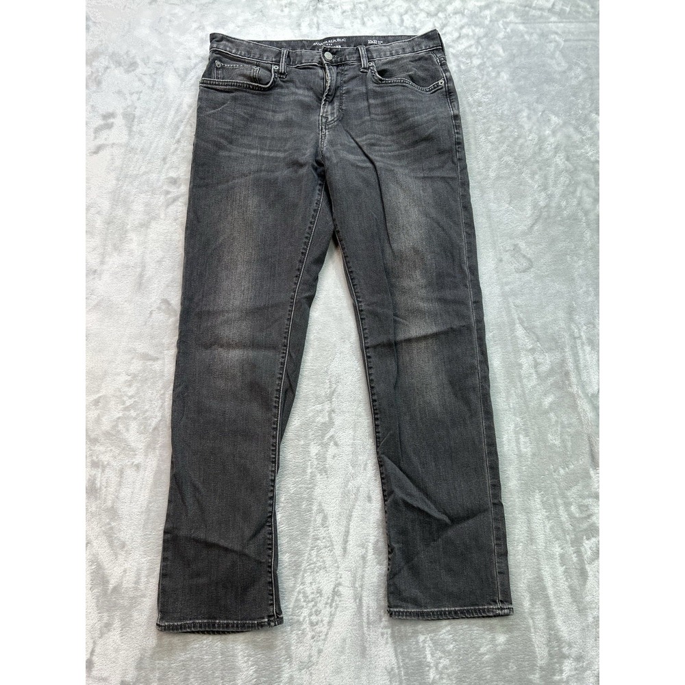 Banana Republic Jeans Mens 33x32 Grey Skinny Fit Denim Travel Stretch Grunge